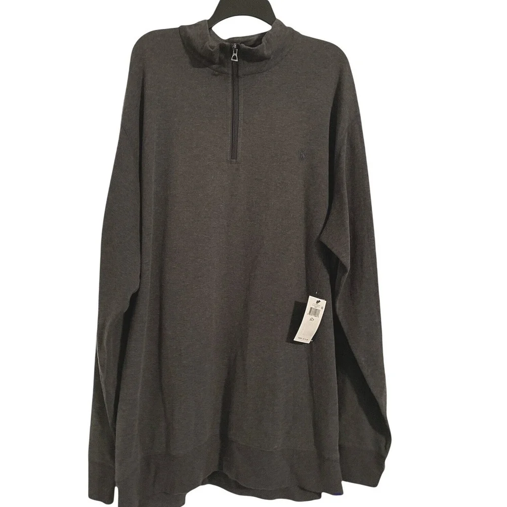 Polo Ralph Lauren Mens 2XLT Gray Jersey Knit Pullover Soft‎ Cotton Sweater NWT